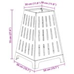 vidaXL Štvorcové ohnisko Čierne 50x50x70 cm Oceľ – Obrázok 10