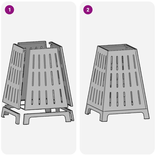 vidaXL Štvorcové ohnisko Čierne 50x50x70 cm Oceľ – Obrázok 9