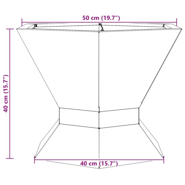 vidaXL Ohnište Hexagonálne Čierne 50x50x40 cm Oceľ – Obrázok 10