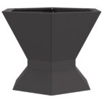 vidaXL Ohnište Hexagonálne Čierne 50x50x40 cm Oceľ – Obrázok 2