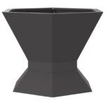 vidaXL Ohnište Hexagonálne Čierne 50x50x40 cm Oceľ – Obrázok 4