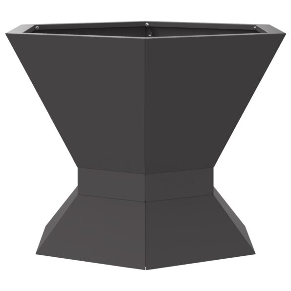 vidaXL Ohnište Hexagonálne Čierne 50x50x40 cm Oceľ – Obrázok 4