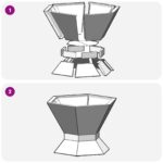 vidaXL Ohnište Hexagonálne Čierne 50x50x40 cm Oceľ – Obrázok 9