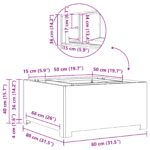 vidaXL Ohnisko Štvorcové Čierne 80x80x40 cm Oceľ – Obrázok 8