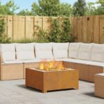 vidaXL Ohnisko Štvorcové 80x80x40 cm Zvetraná oceľ