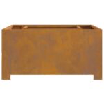 vidaXL Ohnisko Štvorcové 80x80x40 cm Zvetraná oceľ – Obrázok 5