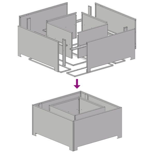 vidaXL Ohnisko Štvorcové 80x80x40 cm Zvetraná oceľ – Obrázok 9