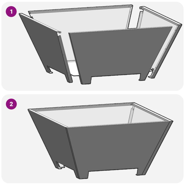 vidaXL Ohnisko Štvorcové 60x60x30 cm Zvlnená oceľ – Obrázok 11