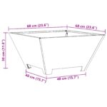 vidaXL Ohnisko Štvorcové 60x60x30 cm Zvlnená oceľ – Obrázok 12