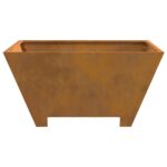 vidaXL Ohnisko Štvorcové 60x60x30 cm Zvlnená oceľ – Obrázok 5