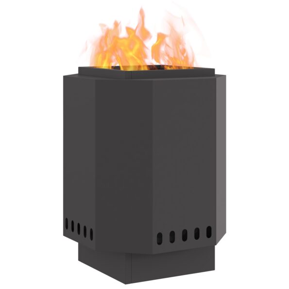 vidaXL Bezdymový ohnisko, čierne 38x38x51 cm, oceľ – Obrázok 3