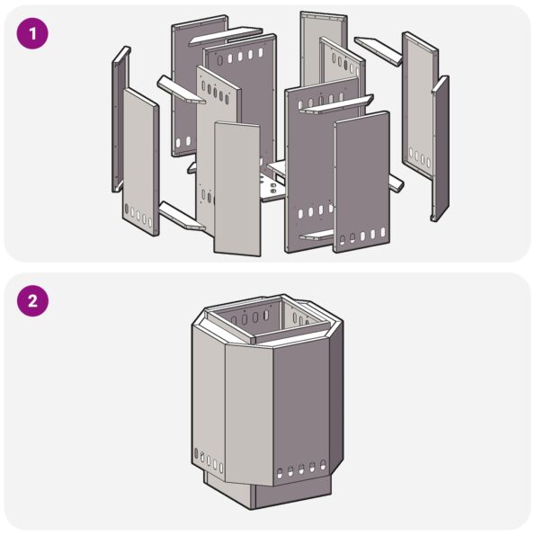 vidaXL Bezdymový ohnisko, čierne 38x38x51 cm, oceľ – Obrázok 9