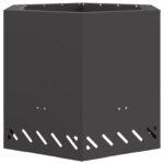 vidaXL Bezdymový ohnisko hexagonálne čierne 58x58x51 cm z ocele – Obrázok 2