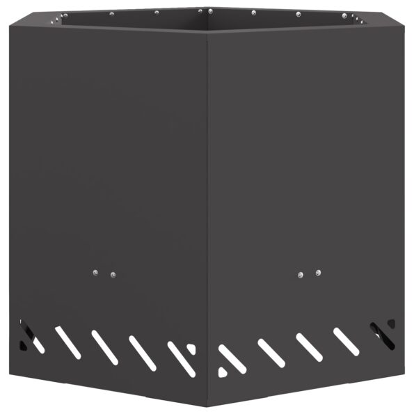 vidaXL Bezdymový ohnisko hexagonálne čierne 58x58x51 cm z ocele – Obrázok 2