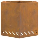 vidaXL Nezafajčený ohnisko hexagonálne 58x58x51 cm z ocele odolnej voči poveternostným vplyvom – Obrázok 2