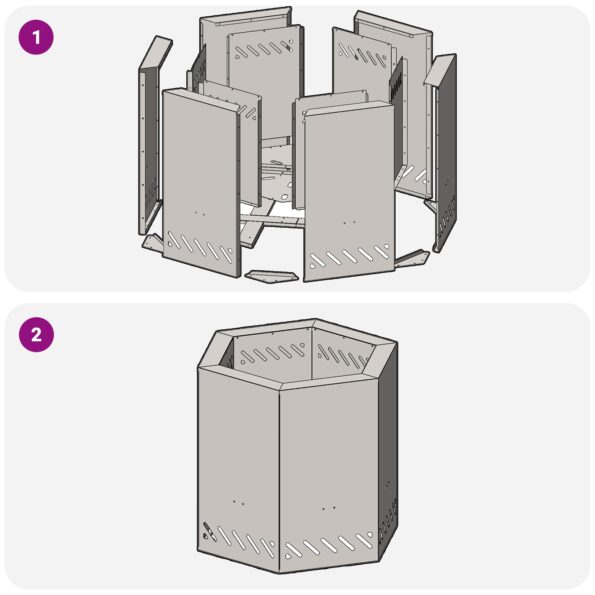 vidaXL Bezdymový ohnisko hexagonálne 48x48x51 cm z weathering ocele – Obrázok 11
