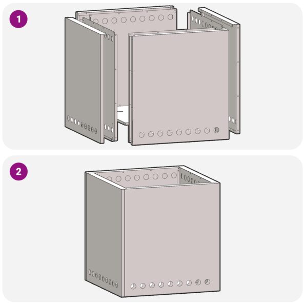vidaXL Bezdymový oheňový kotol Štvorcový 48x48x50 cm Zvetraná oceľ – Obrázok 11