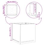 vidaXL Bezdymový oheňový kotol Štvorcový 48x48x50 cm Zvetraná oceľ – Obrázok 12