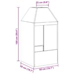 vidaXL Ohnisko Čierne 50x50x100 cm Oceľ – Obrázok 10