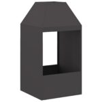 vidaXL Ohnisko Čierne 50x50x100 cm Oceľ – Obrázok 2