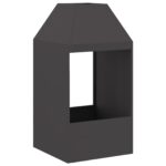 vidaXL Ohnisko Čierne 50x50x100 cm Oceľ – Obrázok 4