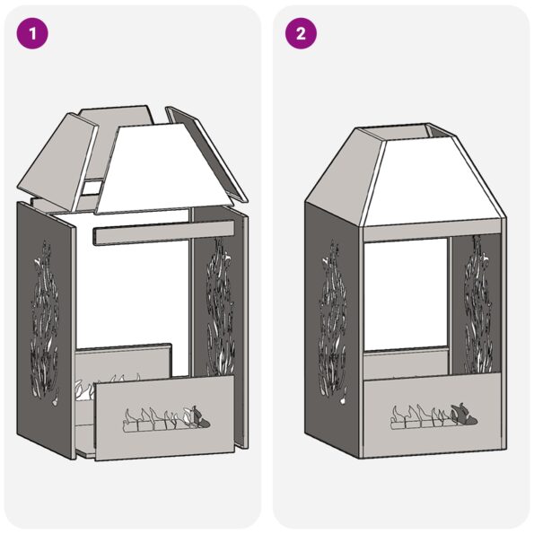 vidaXL Ohnisko 50x50x100 cm z odolnej ocele – Obrázok 11