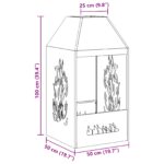 vidaXL Ohnisko 50x50x100 cm z odolnej ocele – Obrázok 12