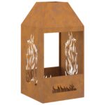 vidaXL Ohnisko 50x50x100 cm z odolnej ocele – Obrázok 2