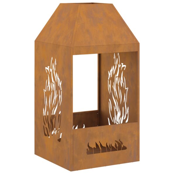 vidaXL Ohnisko 50x50x100 cm z odolnej ocele – Obrázok 2