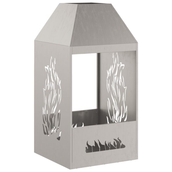 vidaXL Ohnisko 50x50x100 cm z odolnej ocele – Obrázok 4