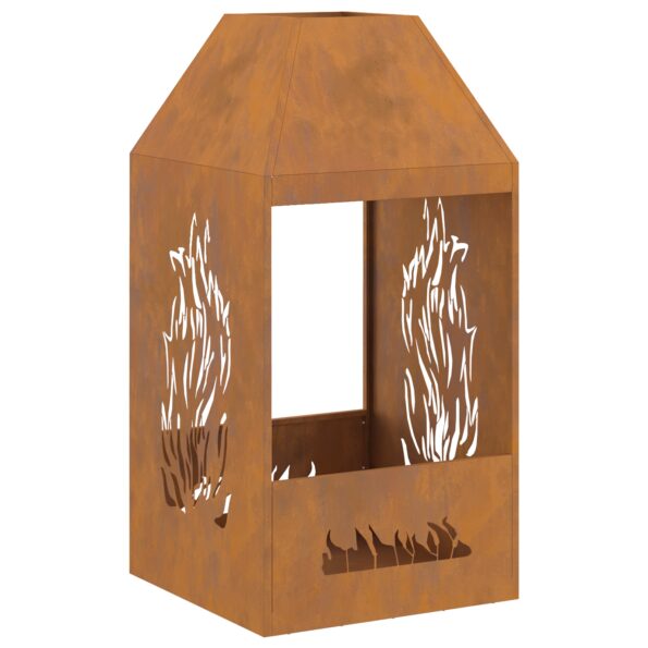 vidaXL Ohnisko 50x50x100 cm z odolnej ocele – Obrázok 5