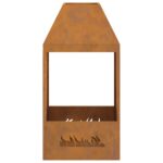 vidaXL Ohnisko 50x50x100 cm z odolnej ocele – Obrázok 6
