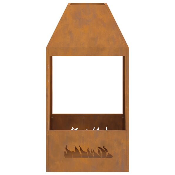 vidaXL Ohnisko 50x50x100 cm z odolnej ocele – Obrázok 6