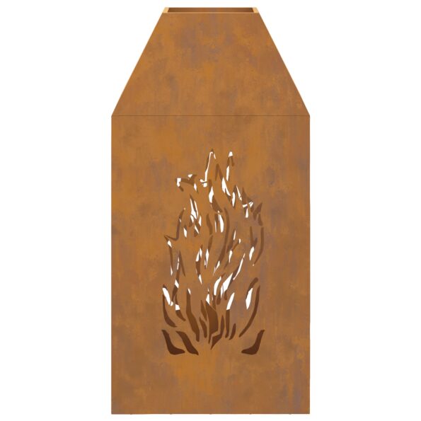 vidaXL Ohnisko 50x50x100 cm z odolnej ocele – Obrázok 7