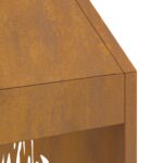 vidaXL Ohnisko 50x50x100 cm z odolnej ocele – Obrázok 9