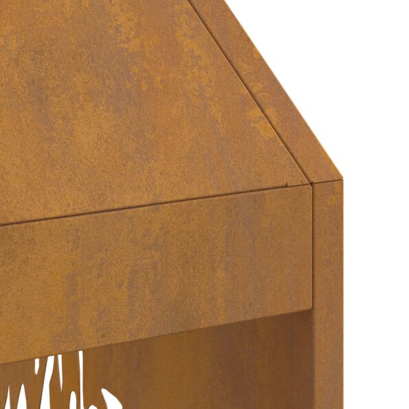 vidaXL Ohnisko 50x50x100 cm z odolnej ocele – Obrázok 9