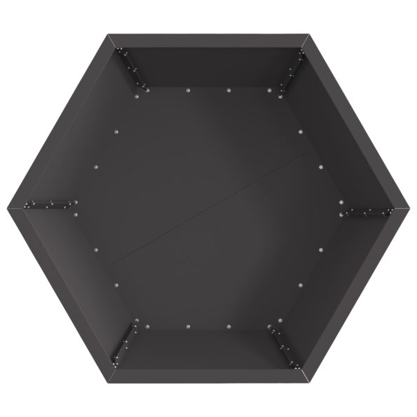 vidaXL Ohnisko Hexagonálne Čierne 75x75x28 cm Oceľ – Obrázok 6