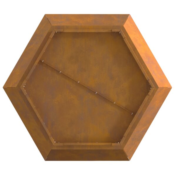 vidaXL Ohnisko Hexagonálne 75x75x28 cm Zvetraná Oceľ – Obrázok 10