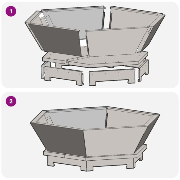 vidaXL Ohnisko Hexagonálne 75x75x28 cm Zvetraná Oceľ – Obrázok 12