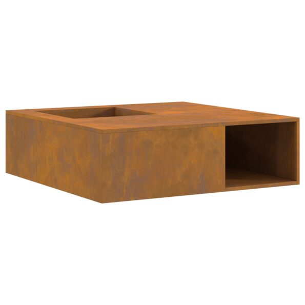 859001_2.jpg vidaXL Ohnisko s úložným priestorom na drevo 100x100x30 cm Zvátraná oceľ – Obrázok 2