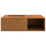 vidaXL Ohnisko s úložným priestorom na drevo 100x100x30 cm Zvátraná oceľ – Obrázok 5