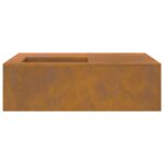 vidaXL Ohnisko s úložným priestorom na drevo 100x100x30 cm Zvátraná oceľ – Obrázok 6