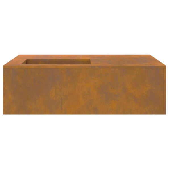 859001_6.jpg vidaXL Ohnisko s úložným priestorom na drevo 100x100x30 cm Zvátraná oceľ – Obrázok 6