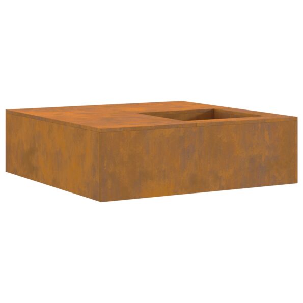 859001_7.jpg vidaXL Ohnisko s úložným priestorom na drevo 100x100x30 cm Zvátraná oceľ – Obrázok 7