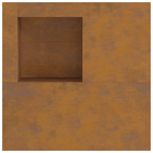 859001_8.jpg vidaXL Ohnisko s úložným priestorom na drevo 100x100x30 cm Zvátraná oceľ – Obrázok 8