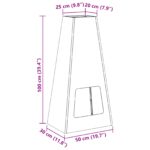 vidaXL Ohnisko Čierne 50x35x100 cm Oceľ – Obrázok 8