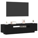 vidaXL TV stolík s LED svetlami, čierny dub, 160x35x40 cm, z inžinierskeho dreva – Obrázok 3