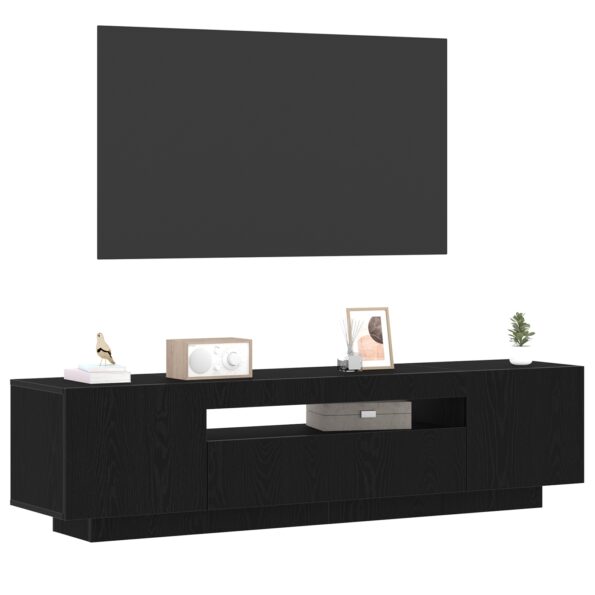 vidaXL TV stolík s LED svetlami, čierny dub, 160x35x40 cm, z inžinierskeho dreva – Obrázok 3