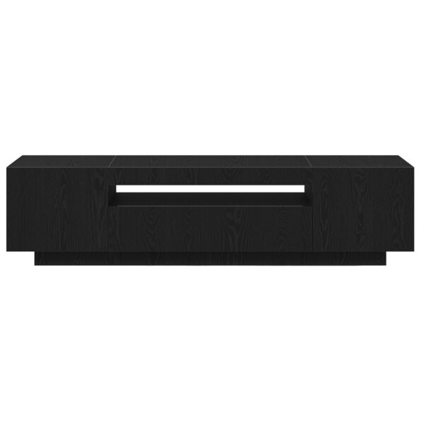 vidaXL TV stolík s LED svetlami, čierny dub, 160x35x40 cm, z inžinierskeho dreva – Obrázok 7