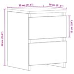 vidaXL Nočný stolík so zásuvkami Čierny Dub 30x30x40 cm – Obrázok 11